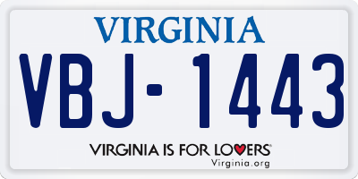 VA license plate VBJ1443