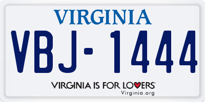 VA license plate VBJ1444