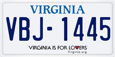 VA license plate VBJ1445