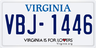 VA license plate VBJ1446