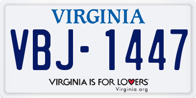 VA license plate VBJ1447
