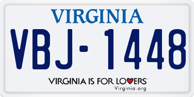 VA license plate VBJ1448