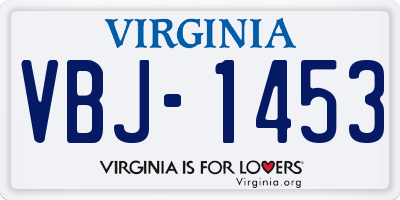 VA license plate VBJ1453