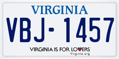VA license plate VBJ1457