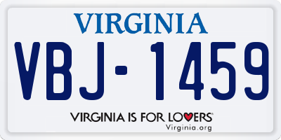 VA license plate VBJ1459