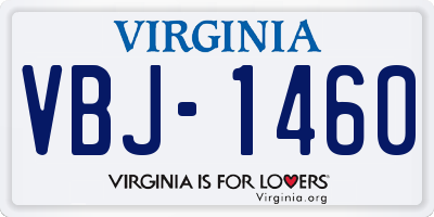 VA license plate VBJ1460