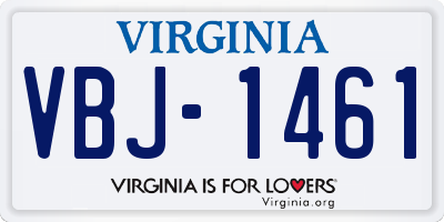 VA license plate VBJ1461