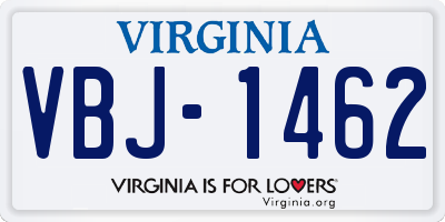 VA license plate VBJ1462