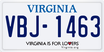 VA license plate VBJ1463