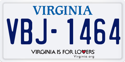 VA license plate VBJ1464