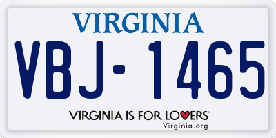 VA license plate VBJ1465