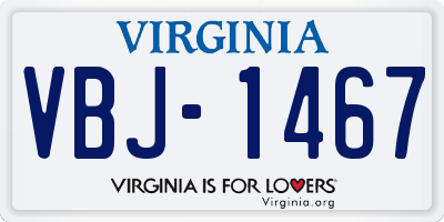 VA license plate VBJ1467