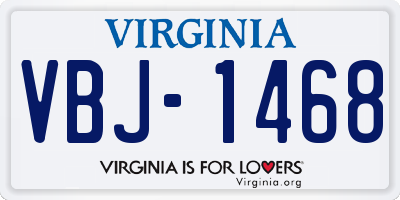 VA license plate VBJ1468
