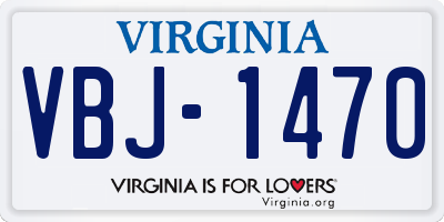 VA license plate VBJ1470