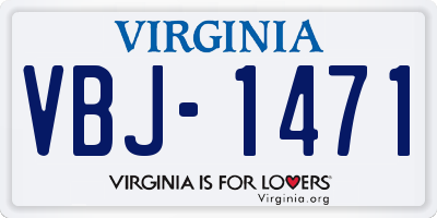 VA license plate VBJ1471