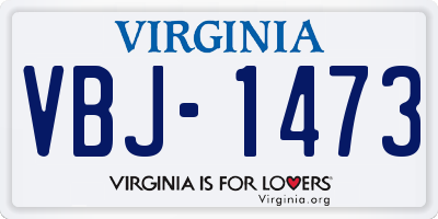 VA license plate VBJ1473
