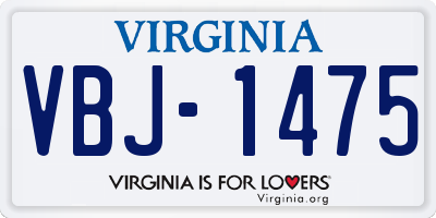VA license plate VBJ1475