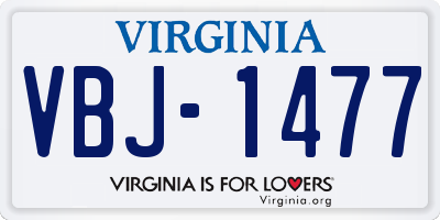 VA license plate VBJ1477