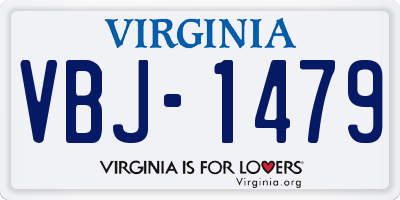 VA license plate VBJ1479