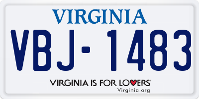 VA license plate VBJ1483