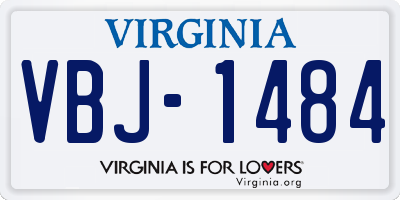 VA license plate VBJ1484