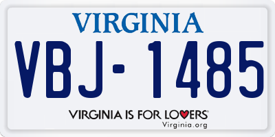 VA license plate VBJ1485