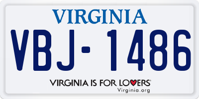 VA license plate VBJ1486