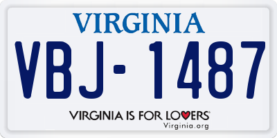 VA license plate VBJ1487