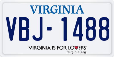VA license plate VBJ1488