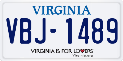 VA license plate VBJ1489