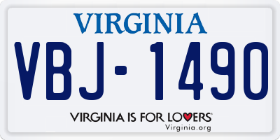 VA license plate VBJ1490