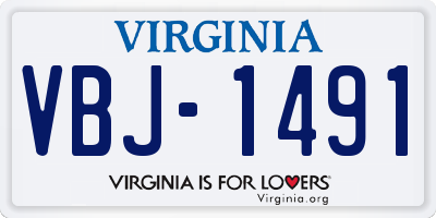 VA license plate VBJ1491
