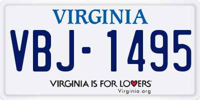 VA license plate VBJ1495