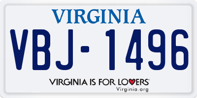 VA license plate VBJ1496
