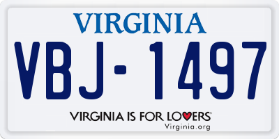 VA license plate VBJ1497