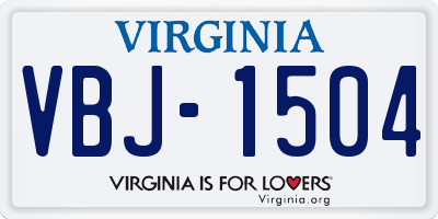 VA license plate VBJ1504