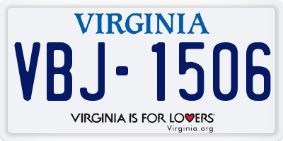 VA license plate VBJ1506