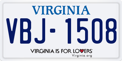 VA license plate VBJ1508