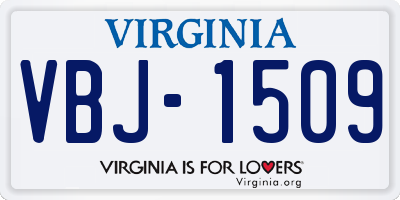 VA license plate VBJ1509