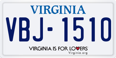 VA license plate VBJ1510