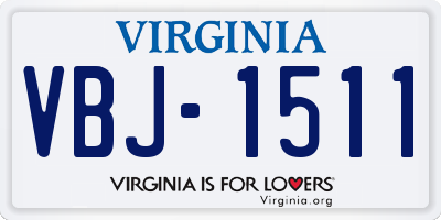 VA license plate VBJ1511