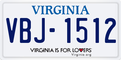 VA license plate VBJ1512