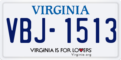 VA license plate VBJ1513