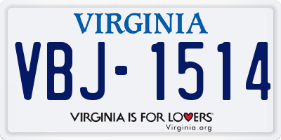 VA license plate VBJ1514