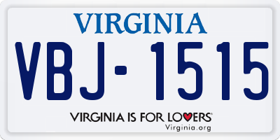 VA license plate VBJ1515