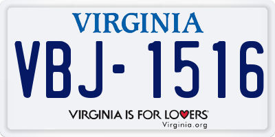 VA license plate VBJ1516