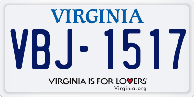 VA license plate VBJ1517