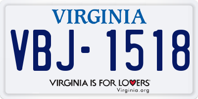 VA license plate VBJ1518