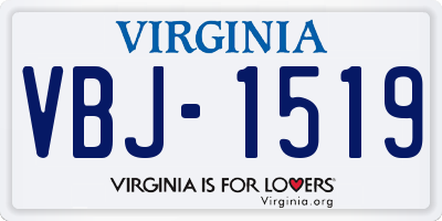 VA license plate VBJ1519