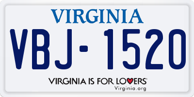 VA license plate VBJ1520